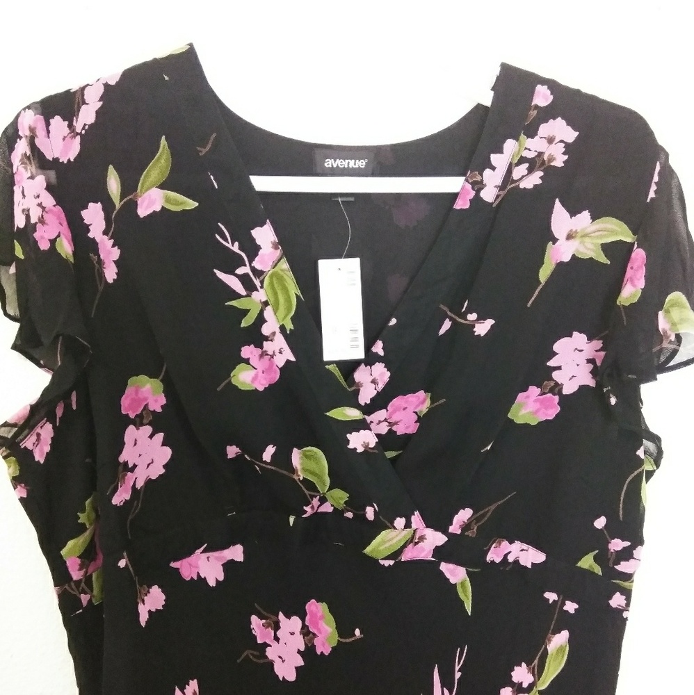 Avenue Black and Pink Floral Maxi Dress - Picture 3 of 8